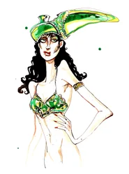 Grüner Art-Deco-Schuhhut: aus einer Serie inspiriert von Elsa Schiaparellis schuhförmigem Hut